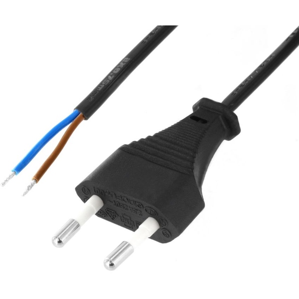 Euro Netzkabel auf offenes Ende schwarz 1,5m